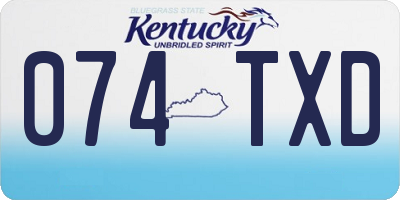 KY license plate 074TXD
