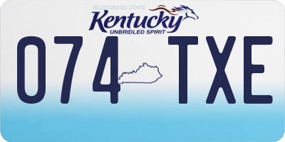KY license plate 074TXE