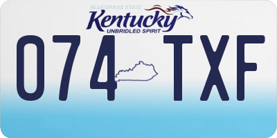 KY license plate 074TXF