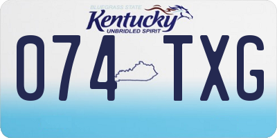 KY license plate 074TXG