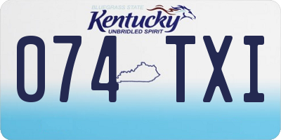KY license plate 074TXI