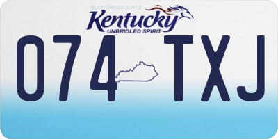 KY license plate 074TXJ