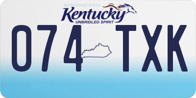 KY license plate 074TXK