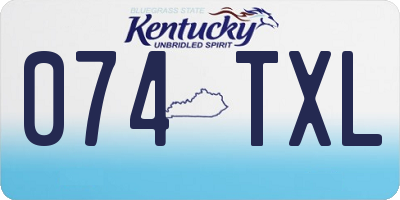 KY license plate 074TXL