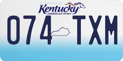 KY license plate 074TXM