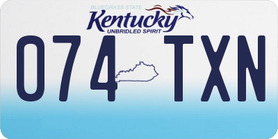 KY license plate 074TXN
