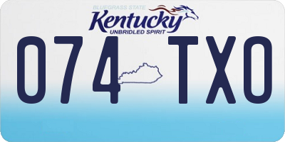 KY license plate 074TXO