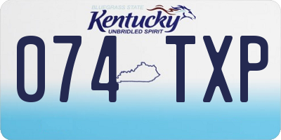 KY license plate 074TXP