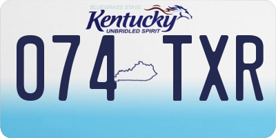 KY license plate 074TXR