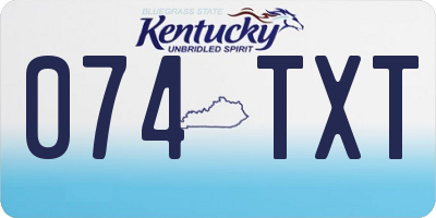 KY license plate 074TXT