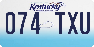 KY license plate 074TXU