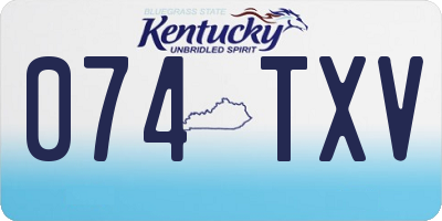KY license plate 074TXV