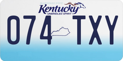 KY license plate 074TXY