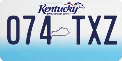 KY license plate 074TXZ