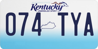 KY license plate 074TYA