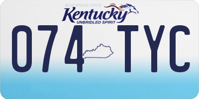 KY license plate 074TYC