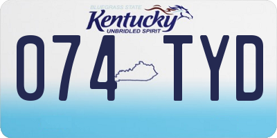 KY license plate 074TYD