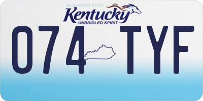 KY license plate 074TYF