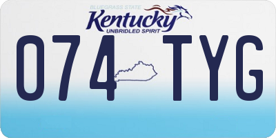KY license plate 074TYG