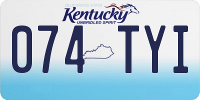 KY license plate 074TYI