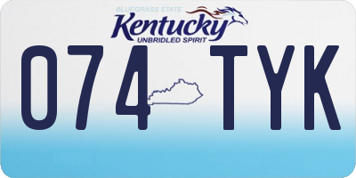 KY license plate 074TYK