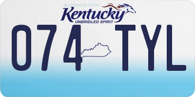 KY license plate 074TYL