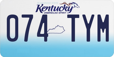 KY license plate 074TYM