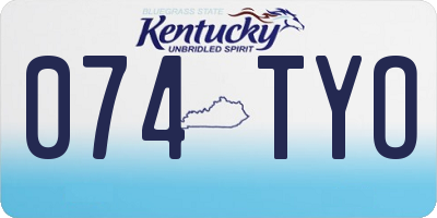 KY license plate 074TYO