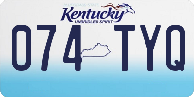 KY license plate 074TYQ