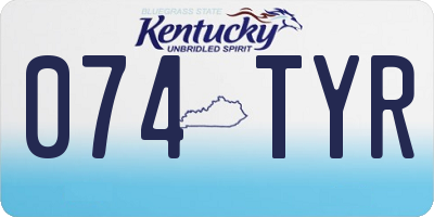 KY license plate 074TYR
