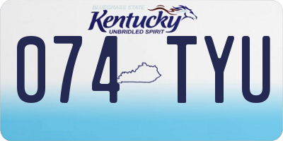 KY license plate 074TYU