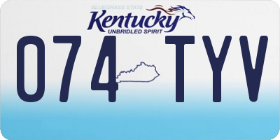 KY license plate 074TYV