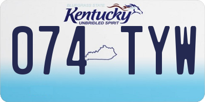 KY license plate 074TYW