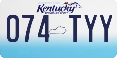 KY license plate 074TYY