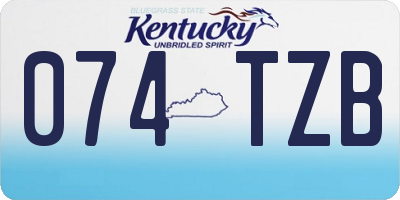 KY license plate 074TZB