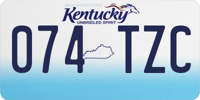 KY license plate 074TZC