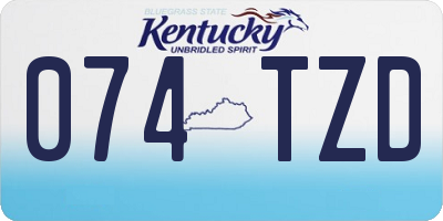 KY license plate 074TZD