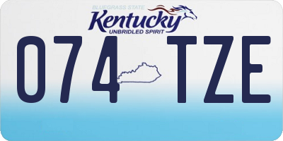 KY license plate 074TZE