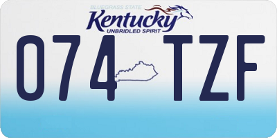 KY license plate 074TZF
