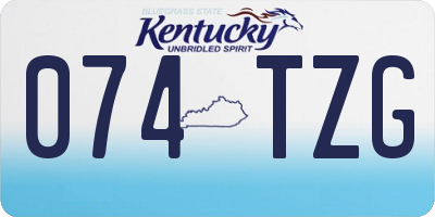 KY license plate 074TZG