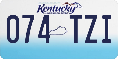 KY license plate 074TZI