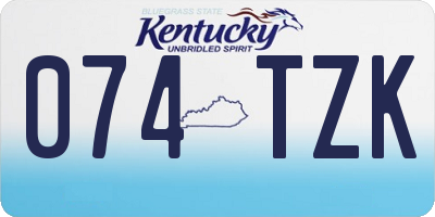 KY license plate 074TZK