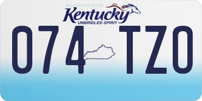 KY license plate 074TZO