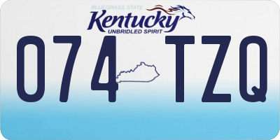 KY license plate 074TZQ