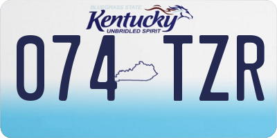KY license plate 074TZR
