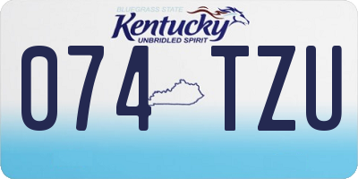 KY license plate 074TZU