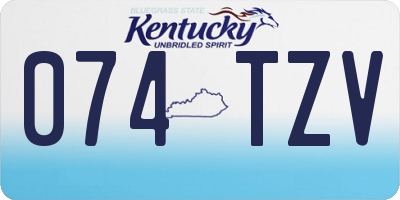 KY license plate 074TZV