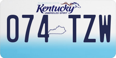 KY license plate 074TZW