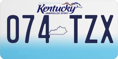 KY license plate 074TZX