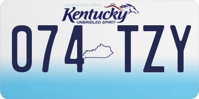 KY license plate 074TZY